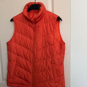 Lands' End Women's Vibrant Orange Quilted Vest